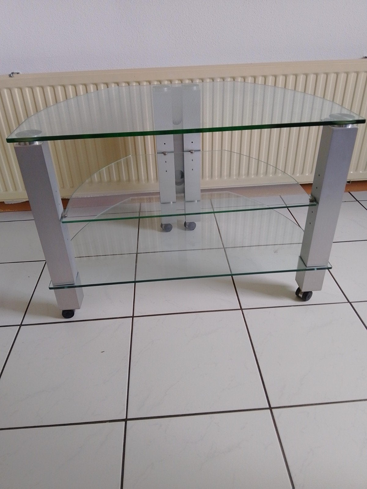 glazen tv tafel met afgeronde hoeken, Ophalen, Glas, Modern, Minder dan 70 cm