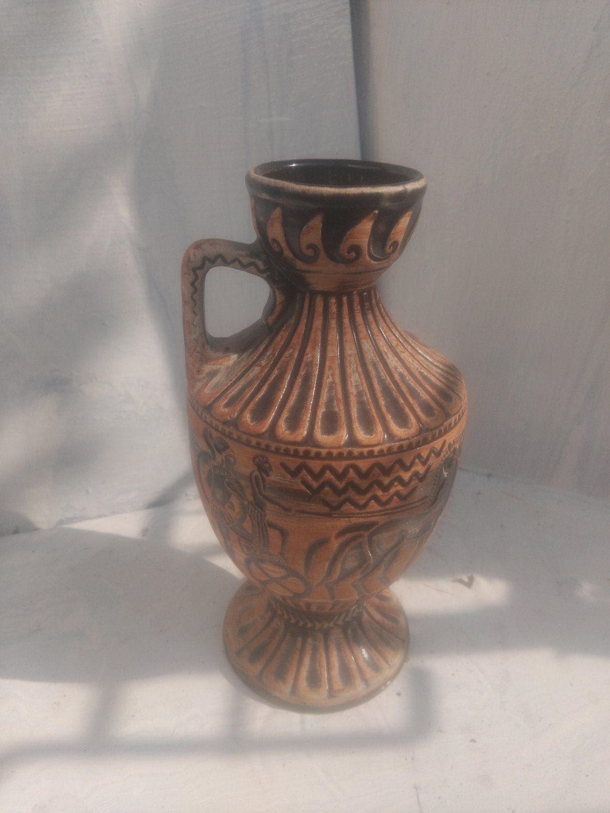 Vintage West-Duitse vaas met Griekse motieven, Ophalen of Verzenden