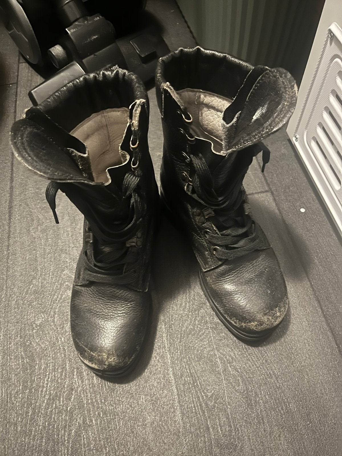 Leger kisten maat 240-S, zwarte militaire boots, Ophalen, Gedragen, Zwart, Boots