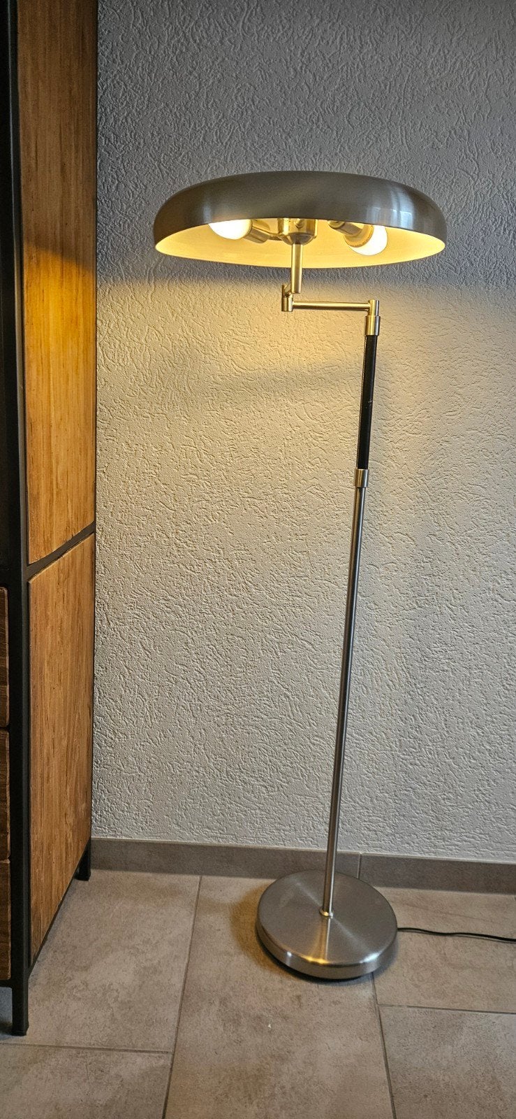 Vintage IKEA staande lamp - Geborsteld staal, Ophalen, Gebruikt, 150 tot 200 cm