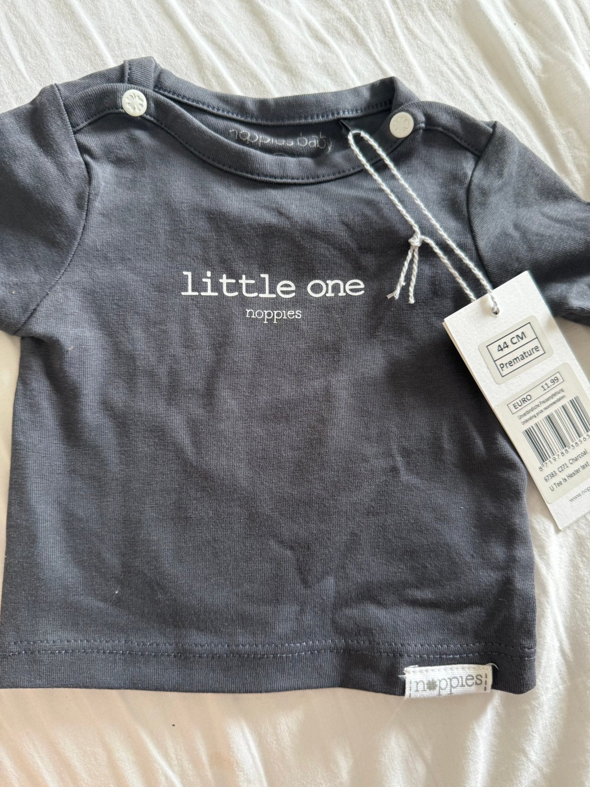 Noppies prematuur grijs shirtje maat 44 NIEUW, Kinderen en Baby's, Babykleding | Prematuur, Ophalen of Verzenden, Nieuw, Jongetje of Meisje