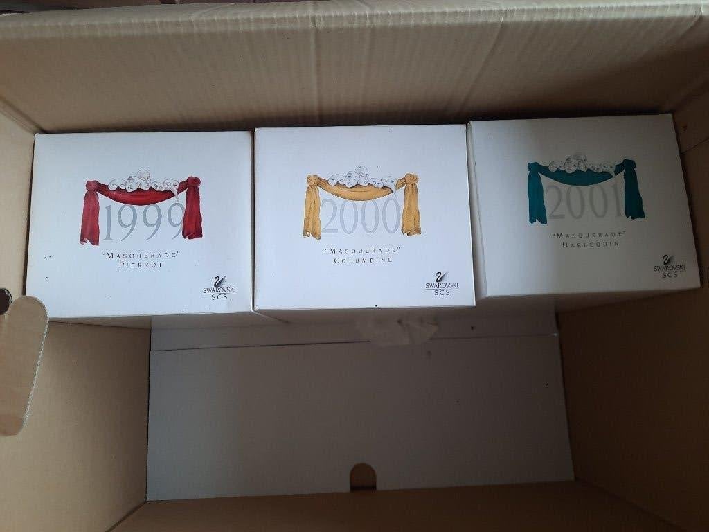 Swarovski. Peirrot, Columbine, Harlekijn 1999, 2000 en 2001, Verzamelen, Ophalen of Verzenden, Zo goed als nieuw, Figuurtje