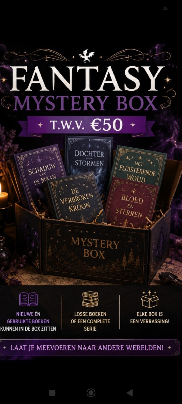 Fantasy Mystery Box - Nieuwe & Gebruikte Boeken, Boeken, Ophalen of Verzenden, Zo goed als nieuw