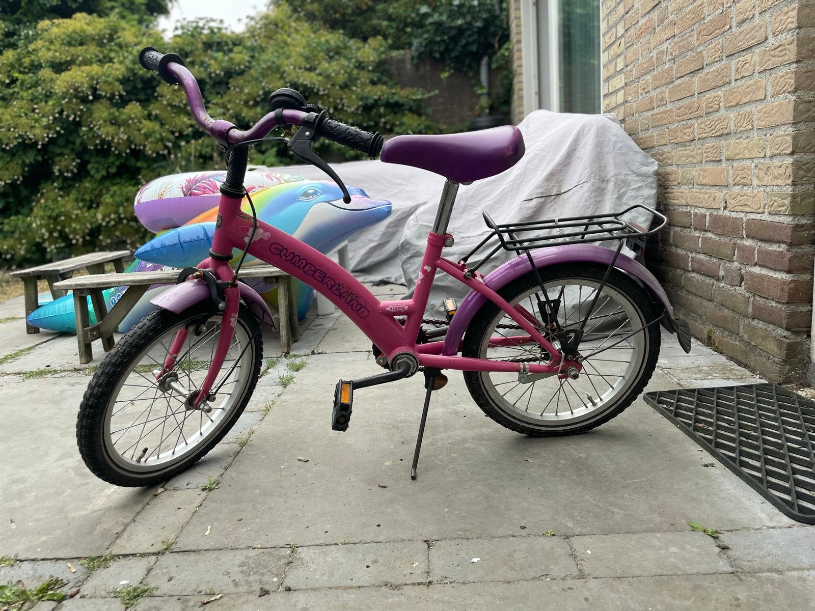 Roze Cumberland kinderfiets 20 inch - Gebruikt, Fietsen en Brommers, Fietsen | Kinderfietsjes, Ophalen, Gebruikt, Terugtraprem