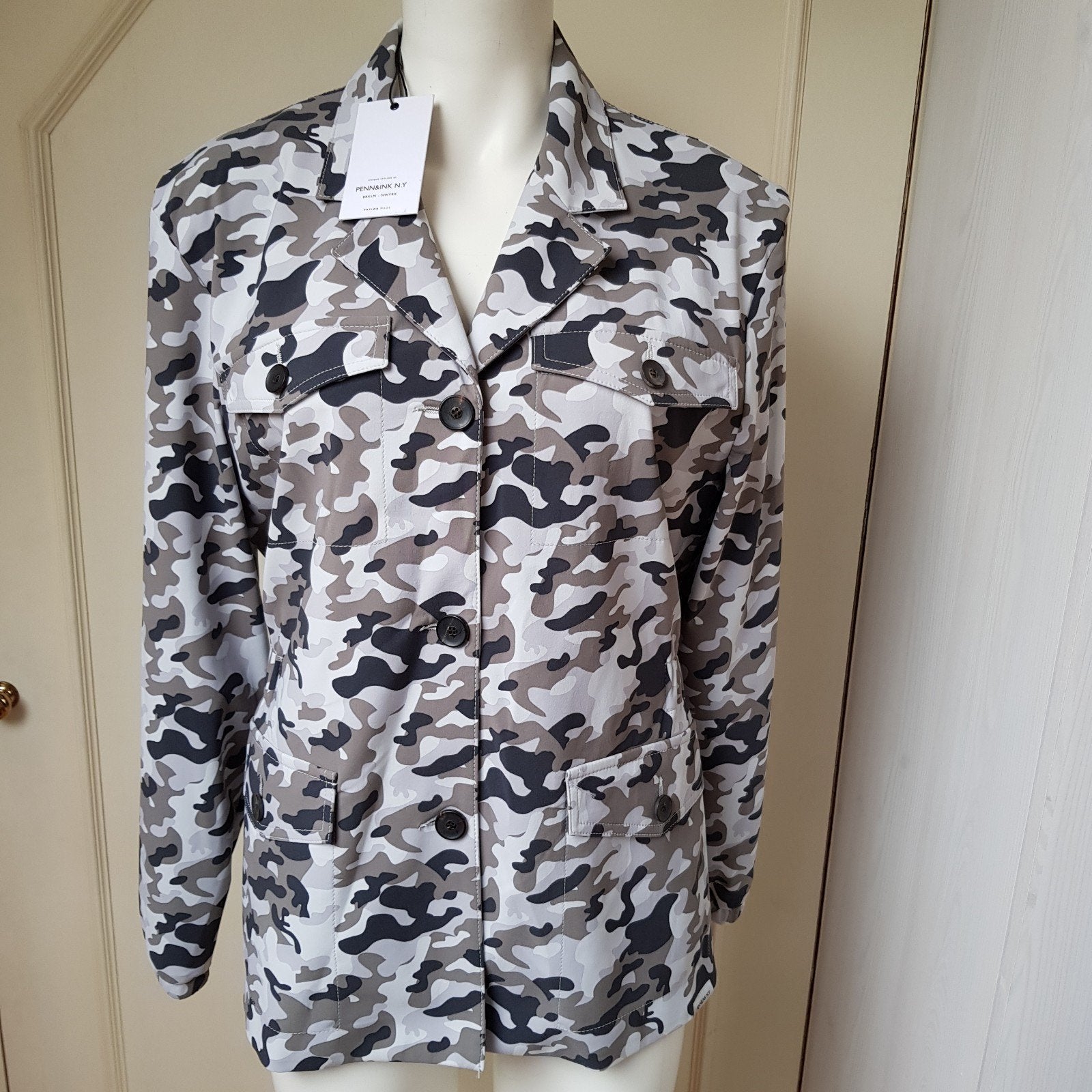Nieuwe blazer jasje colbertje 36 S Penn&Ink camouflage army, Penn & Ink, Nieuw, Ophalen of Verzenden, Jasje