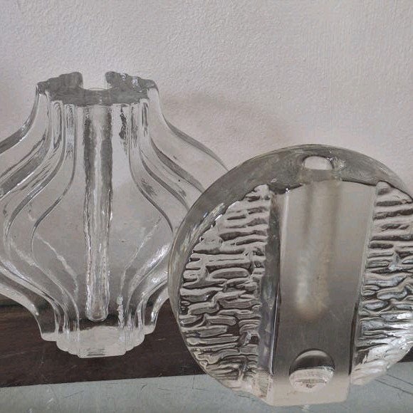 Solifleur vaas dik glas voor 1 bloem vintage vaasjes, Gebruikt, Overige kleuren, Ophalen of Verzenden, Glas