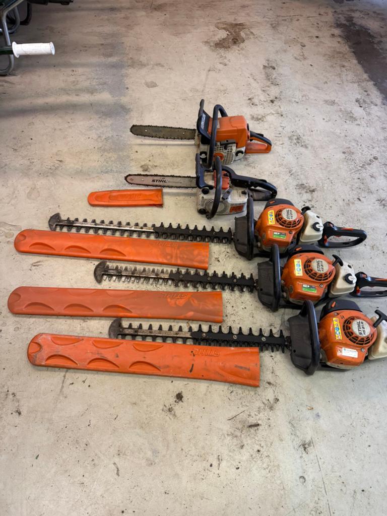 Stihl Kettingzagen & Heggenscharen - Diverse Modellen, Ophalen of Verzenden, Gebruikt, Benzine