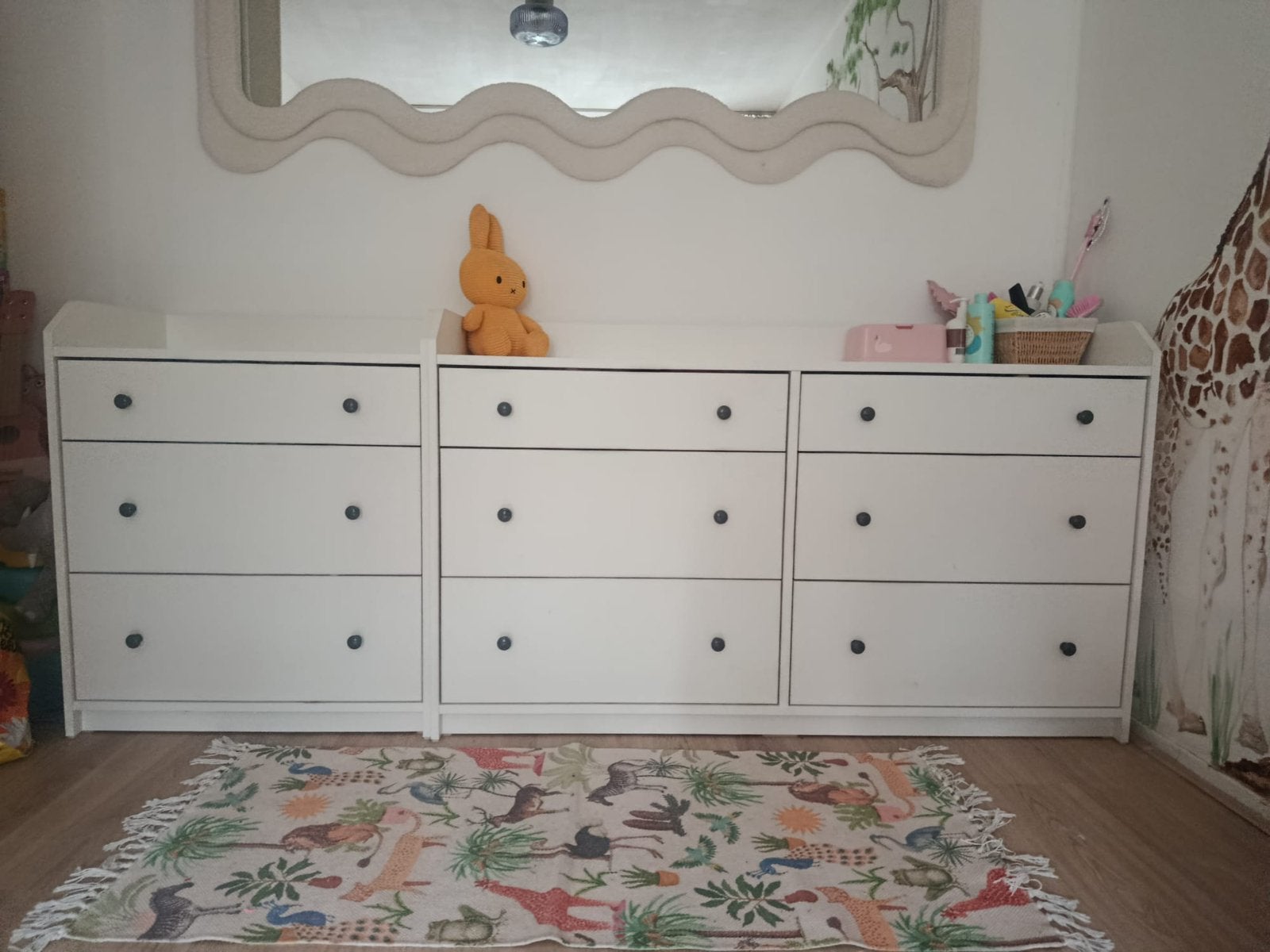 Ladekast IKEA HAUGA 6 lades/3 lades, Ophalen, 50 tot 100 cm, Zo goed als nieuw, 3 of 4 laden