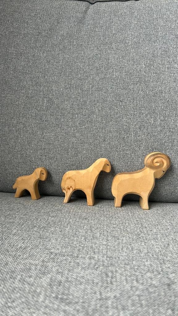 Houten Ostheimer figuren Ram, ooi en lam, Ophalen of Verzenden, Zo goed als nieuw