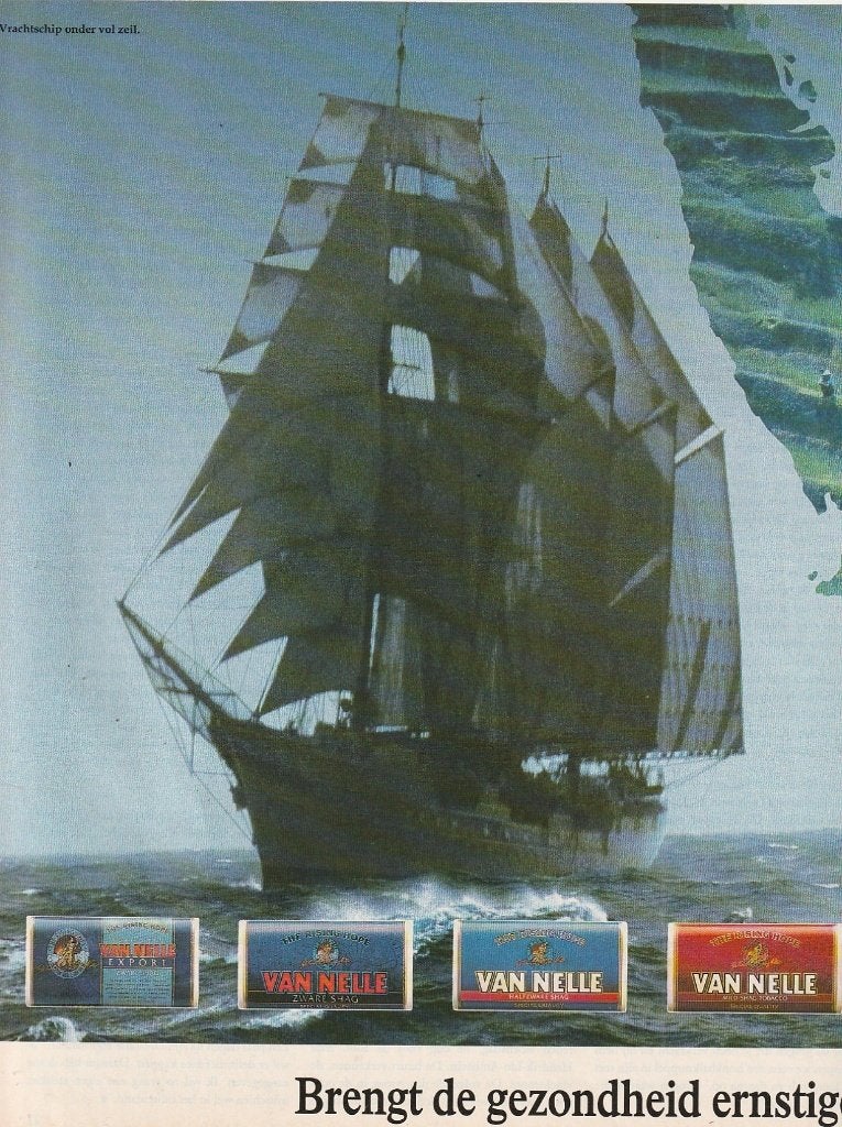 Retro reclame 1994 Van Nelle shag schip viermaster op zee, Verzenden, Overige typen