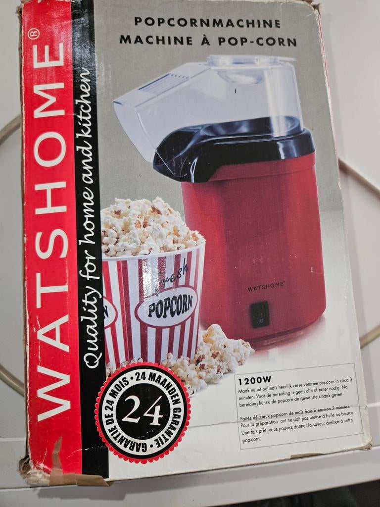 WATSHOME Popcornmachine 1200W - Vers en Vetarm Popcorn, Ophalen of Verzenden, Zo goed als nieuw