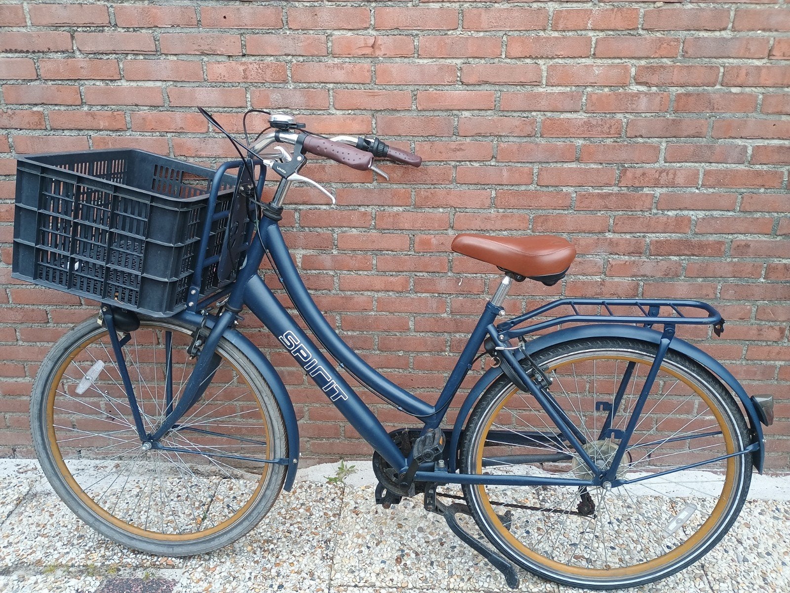 Spirit damesfiets met voordrager en mand, Terugtraprem, 50 tot 53 cm, Ophalen, Overige merken