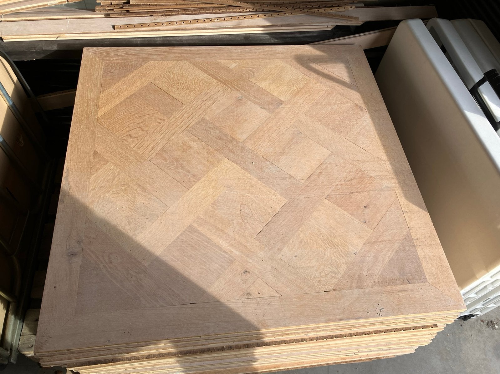 Houten vloer ongeveer 22 m2 in goede staat., Ophalen, Gebruikt, Vloerdelen of -planken, 10 m² of meer