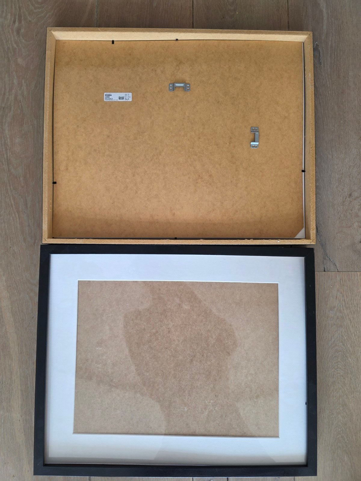 IKEA RIBBA 2x Fotolijst Zwart met Passe-partout, Ophalen, Gebruikt, Zwart, Hout