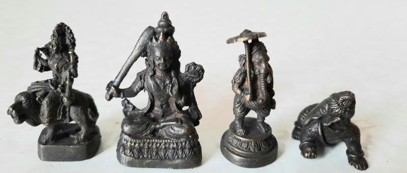 4 Bronzen beeldjes, Ophalen of Verzenden, Gebruikt, Mens