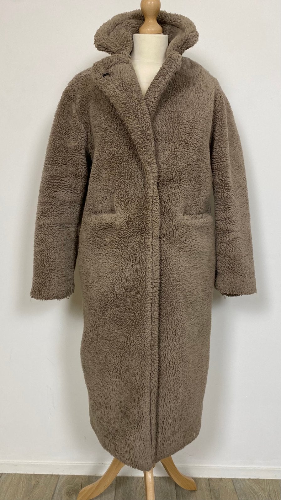 Primark teddy coat – bruin – druksluiting – maat 34, Bruin, Maat 34 (XS) of kleiner, Gedragen, Verzenden