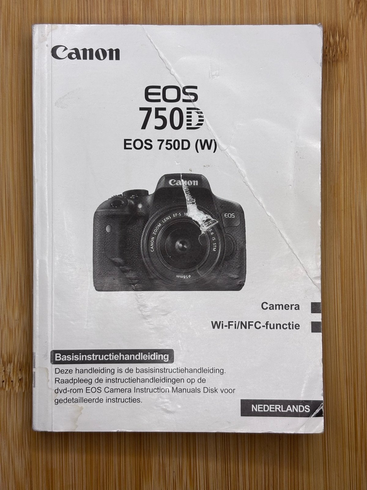 Canon EOS 750D (W) Basisinstructiehandleiding, Ophalen of Verzenden, Canon, Geen optische zoom