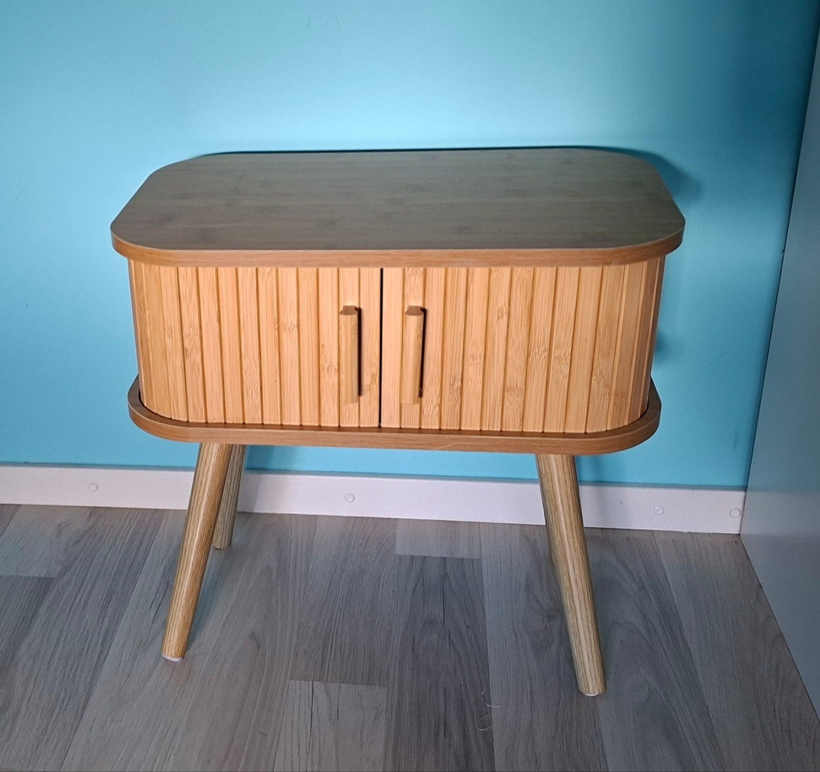 Kastje / Nachtkastje / Bijzettafel Uppsala - Naturel Bamboe, Huis en Inrichting, Modern, Scandinavisch, Natuurlijk, 55 tot 75 cm