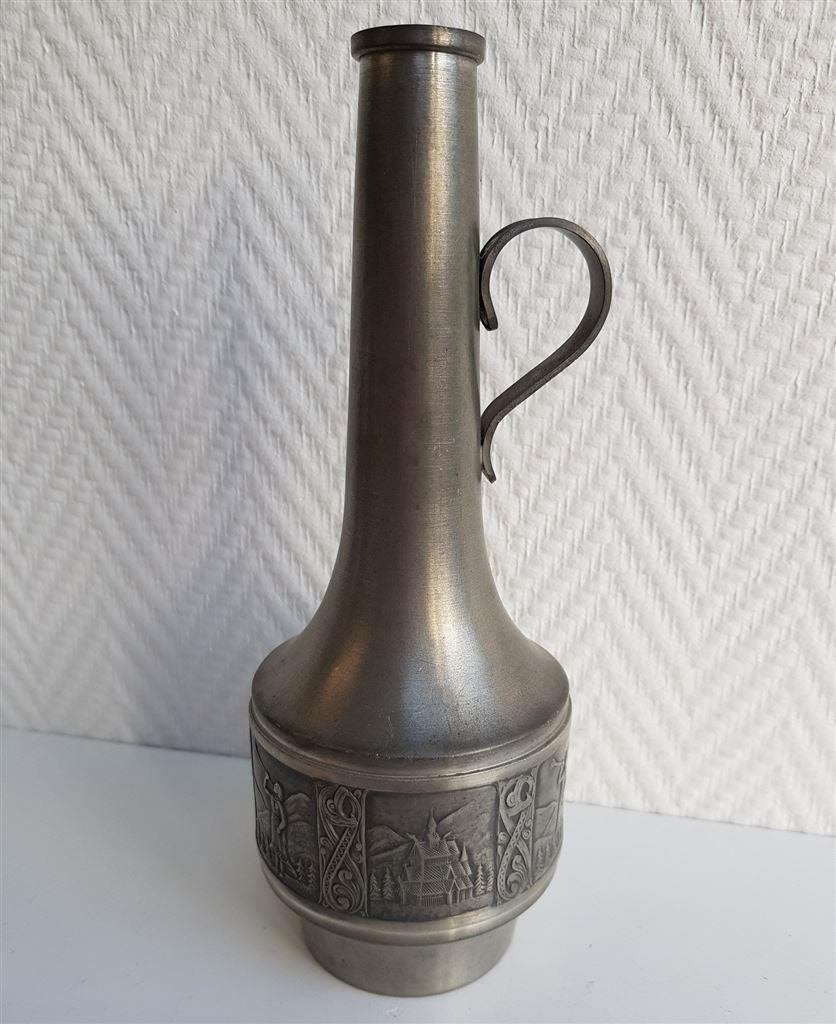 Kruik, Kyrre, Norsk tin pewter, hoog ong. 24,6 cm, Ophalen of Verzenden