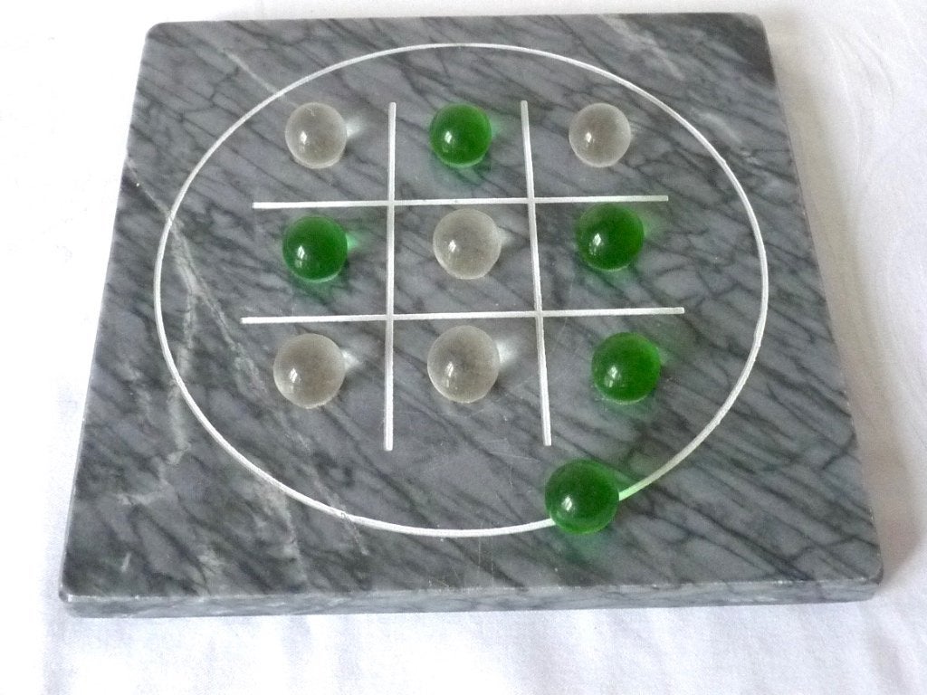 boter, kaas en eieren op marmeren bord, tic tac toe, Ophalen of Verzenden