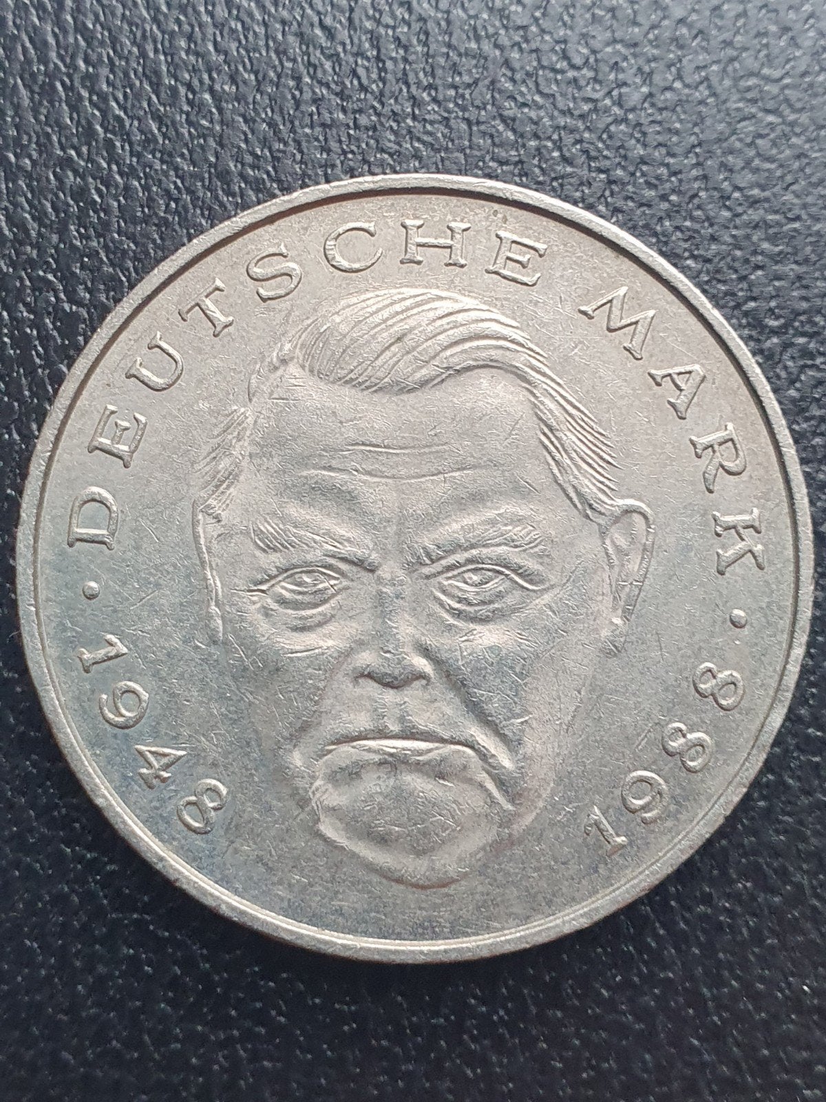 2 Mark munt uit 1991 J Duitsland Ludwig Erhard., Ophalen of Verzenden, Duitsland, Losse munt