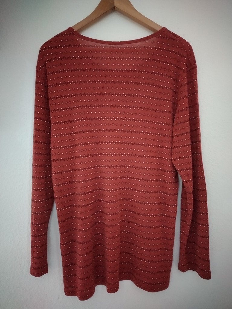 Joha, longsleeve, topje/ hemd met lange mouwen, 100 % wol, Maat 46/48 (XL) of groter, Oranje, Ophalen of Verzenden, Lange mouw