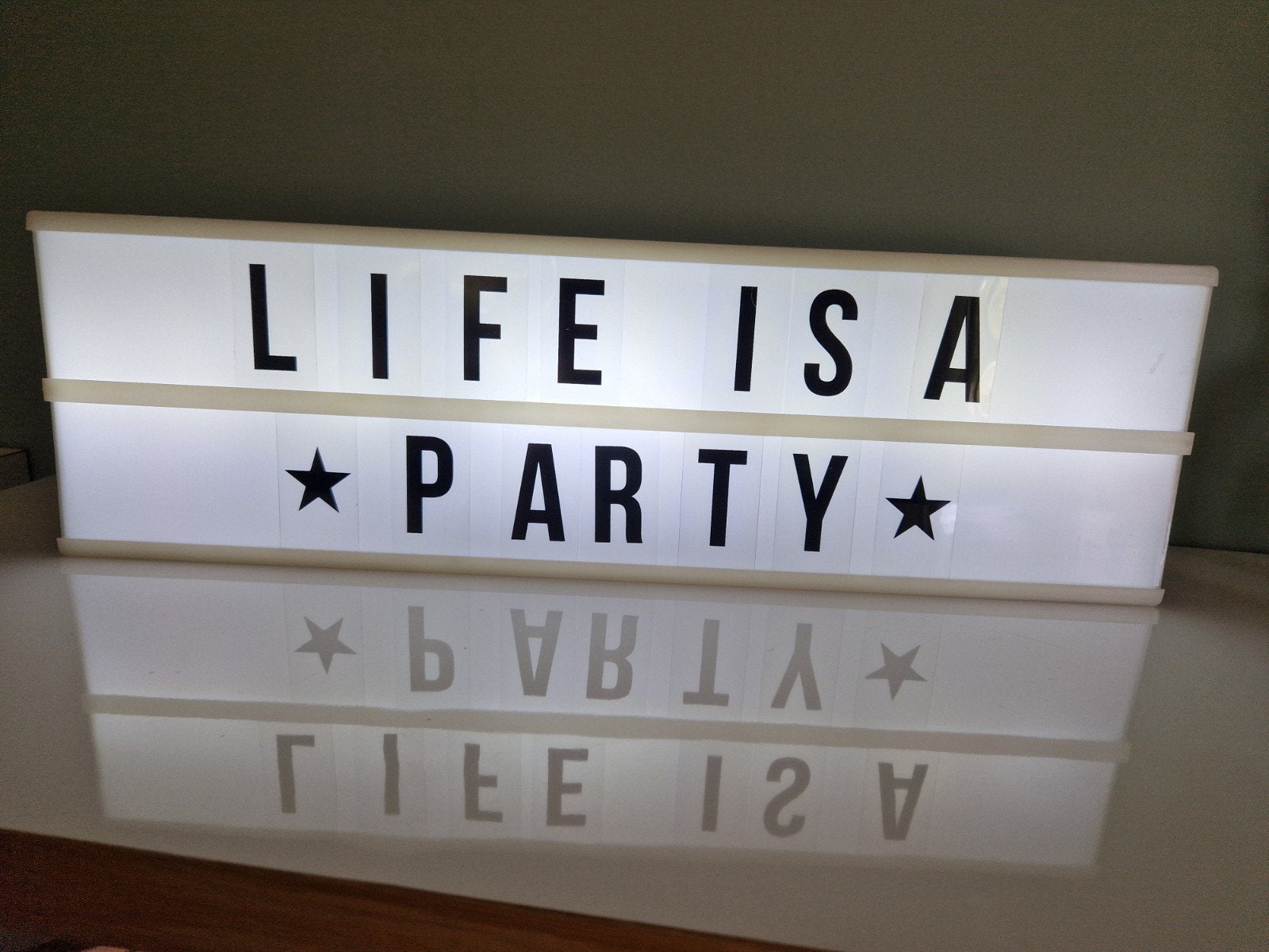 Lichtbak met letters, twee regels, Tekstbord, 50 cm, 15 cm, Ophalen of Verzenden