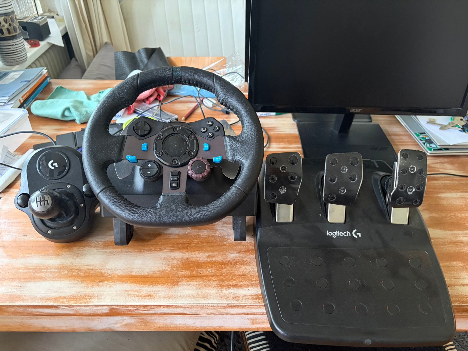 Logitech G29, complete set inclusief shifter., Spelcomputers en Games, Spelcomputers | Overige Accessoires, Ophalen, Gebruikt