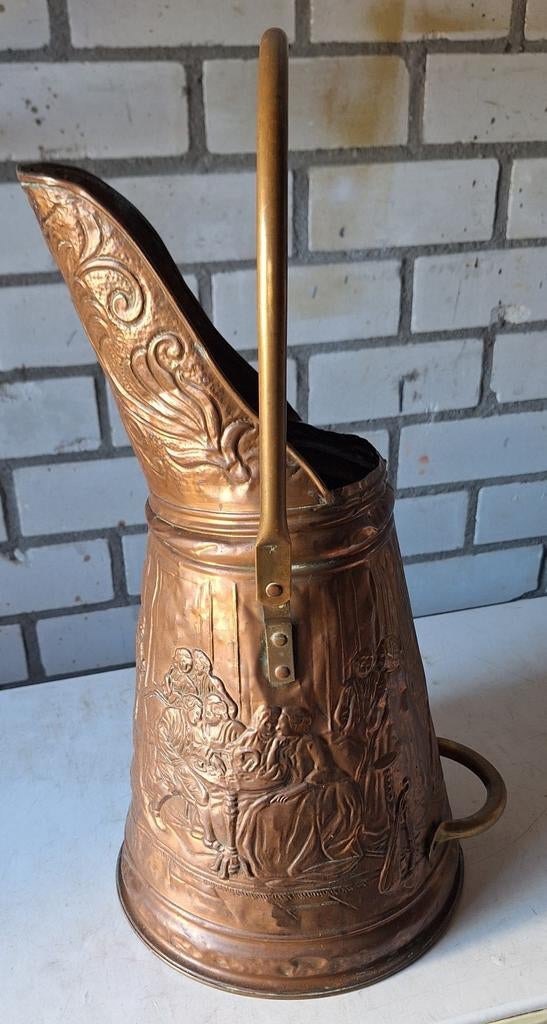 Oude koperen kolenkit, Ophalen of Verzenden