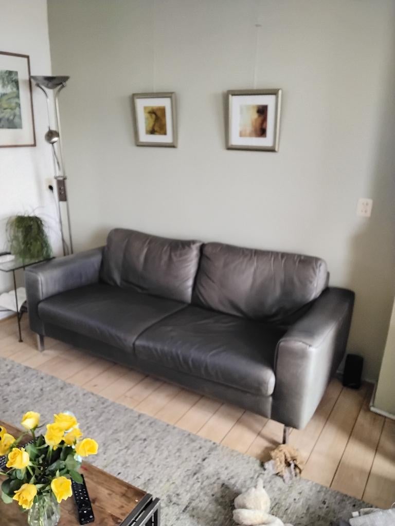 Leren zitbank, Huis en Inrichting, Ophalen, Gebruikt, 150 tot 200 cm, Tweepersoons