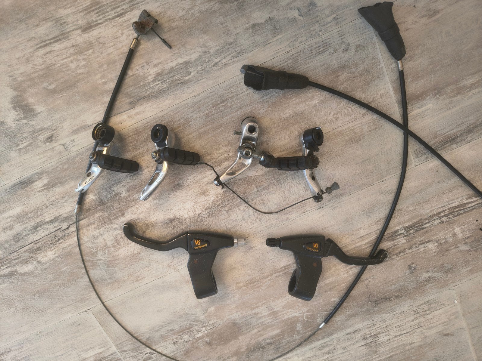 Retro Shimano remmen met vanquard remhendels, Fietsen en Brommers, Fietsonderdelen, Ophalen, Remmen