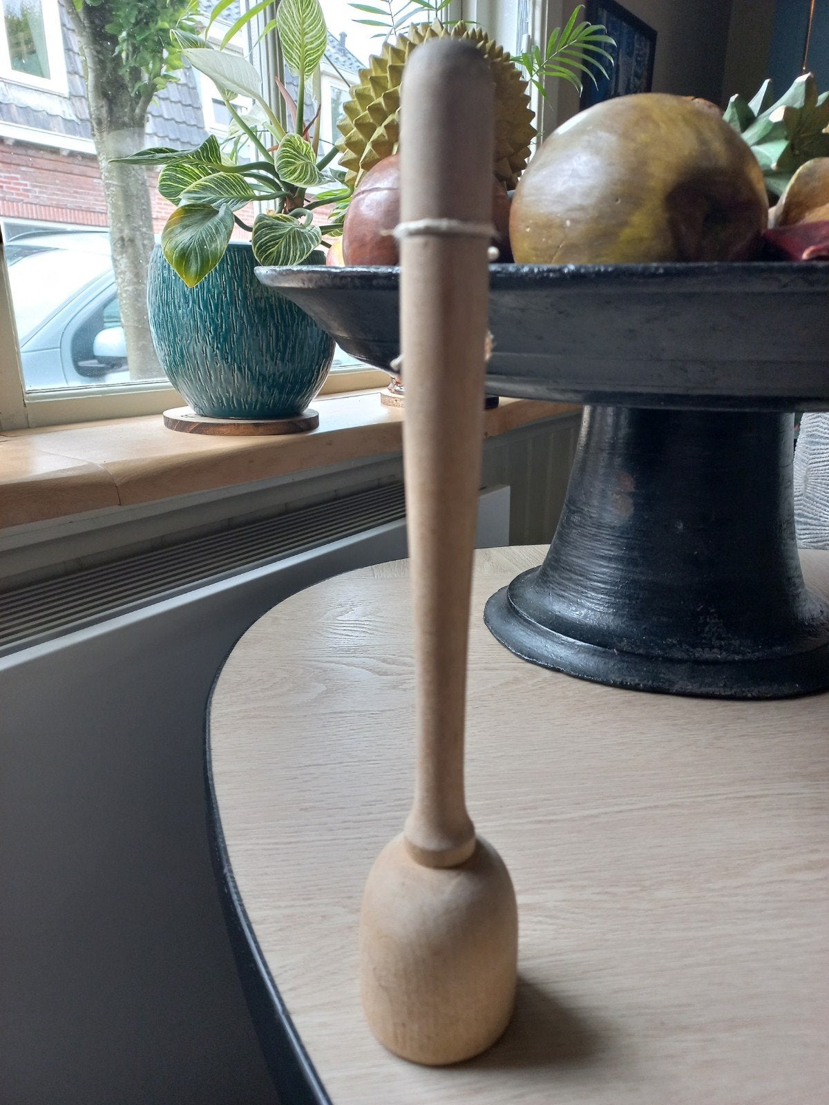 Houten zuurkoolstamper - Handig keukenhulpje, Hout, Ophalen of Verzenden, Bruin, Overige typen