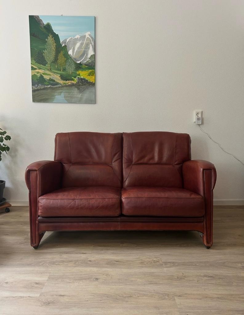Mooi chique leren bankstelsel 2 fauteuils leer, Ophalen, Klassiek, Engels, Gebruikt, 50 tot 75 cm