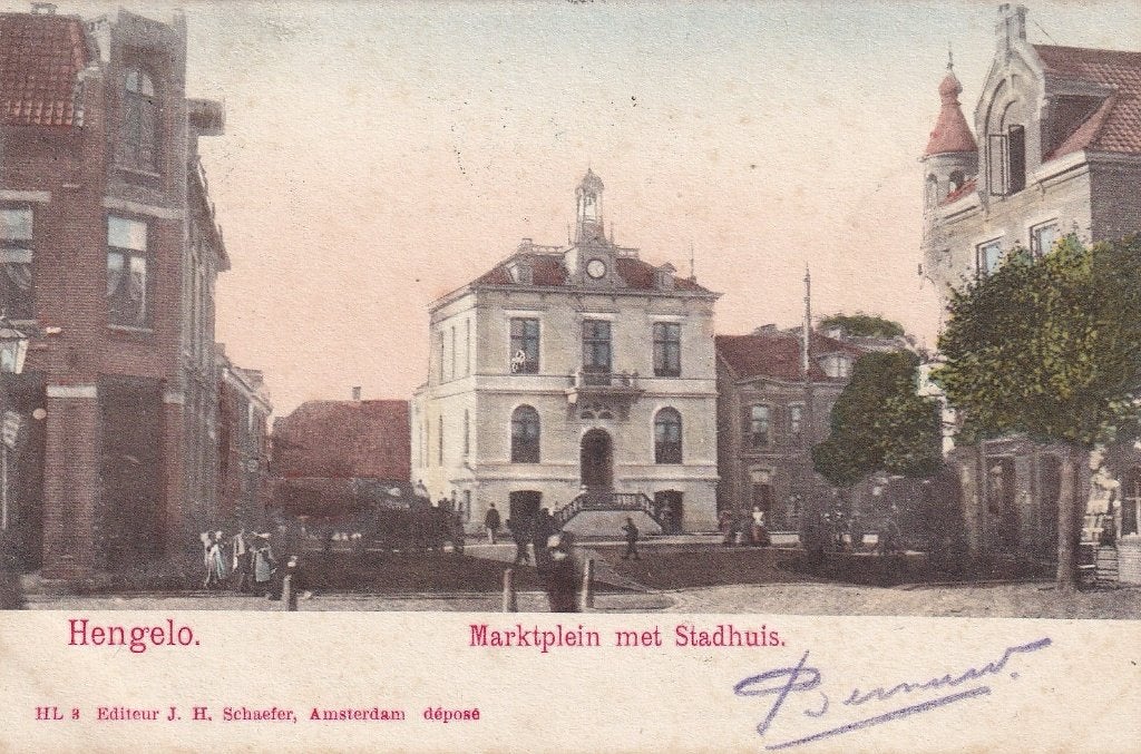 Hengelo, Markt, 1902., Verzenden, Voor 1920, Gelopen, Overijssel