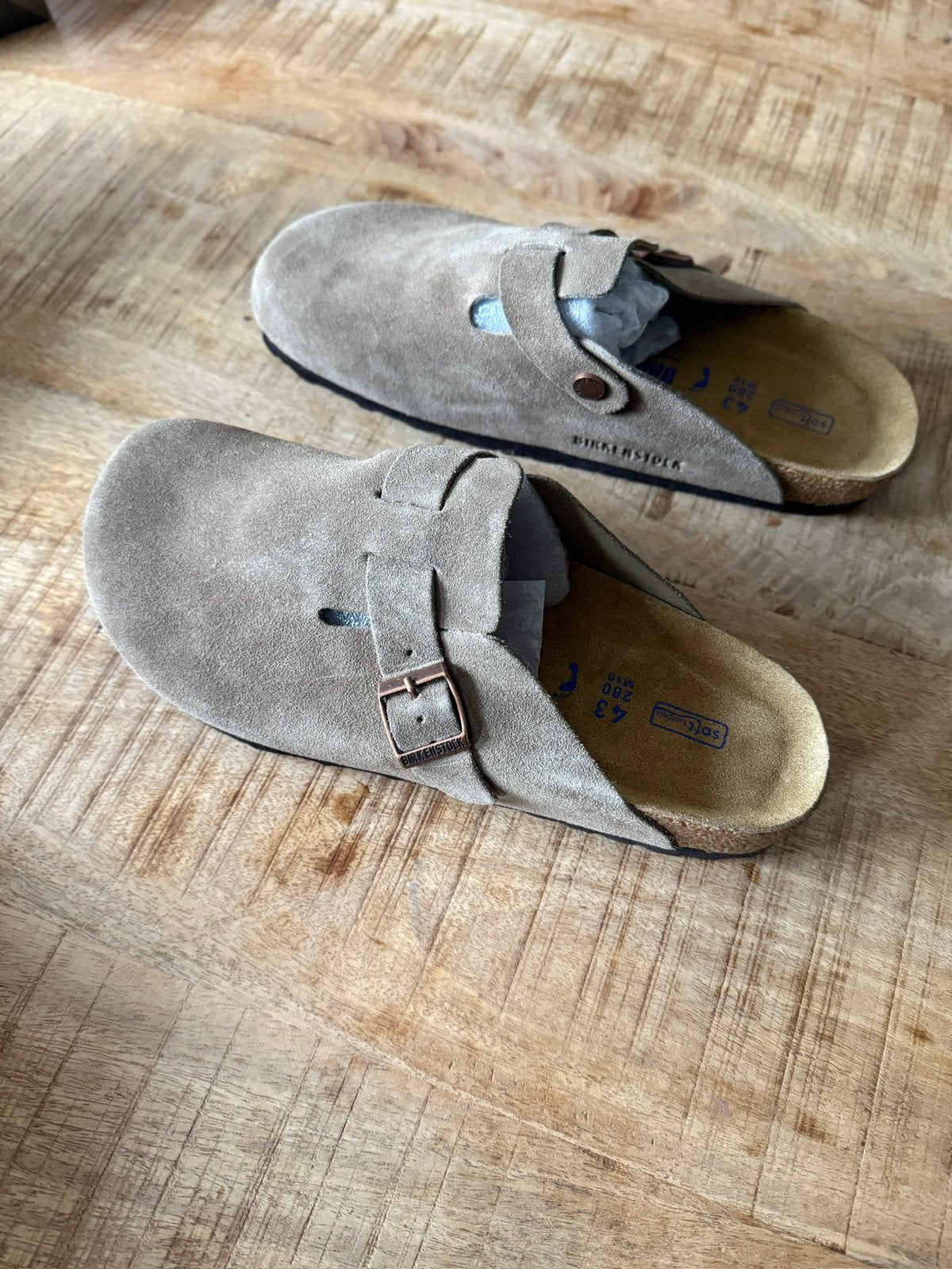 Birkenstock Boston Taupe maat 43, Slippers, Bruin, Nieuw, Ophalen of Verzenden