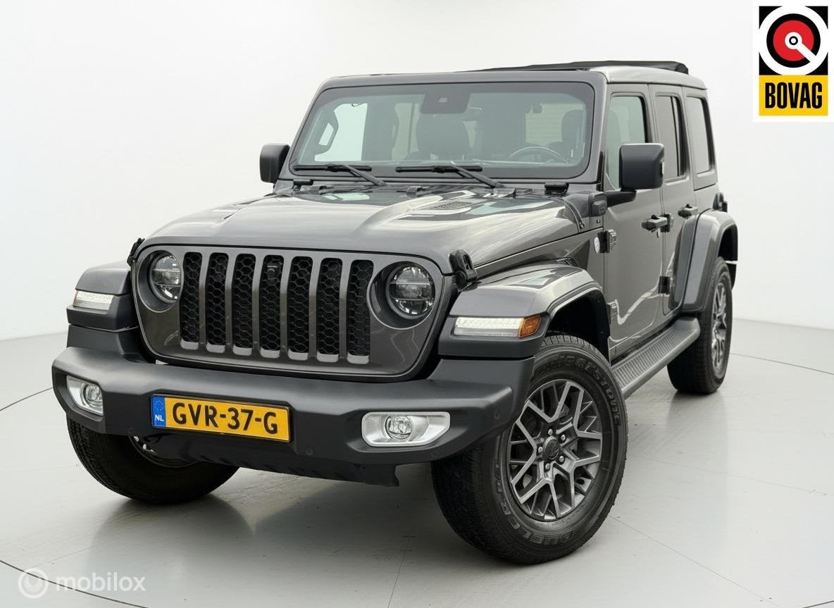 Jeep Wrangler Unlimited 4xe 380 Sahara CABRIO|LEDER|CAMERA|, Auto's, 4 cilinders, Cabriolet, 2248 kg, Vierwielaandrijving