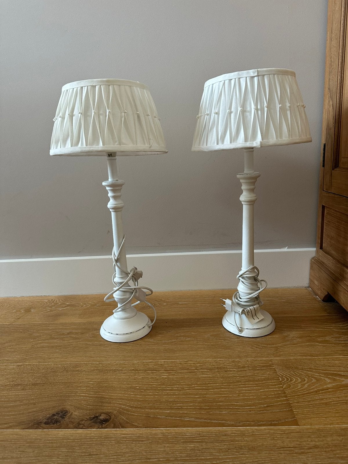 Twee brocante tafellampen, Ophalen, Zo goed als nieuw