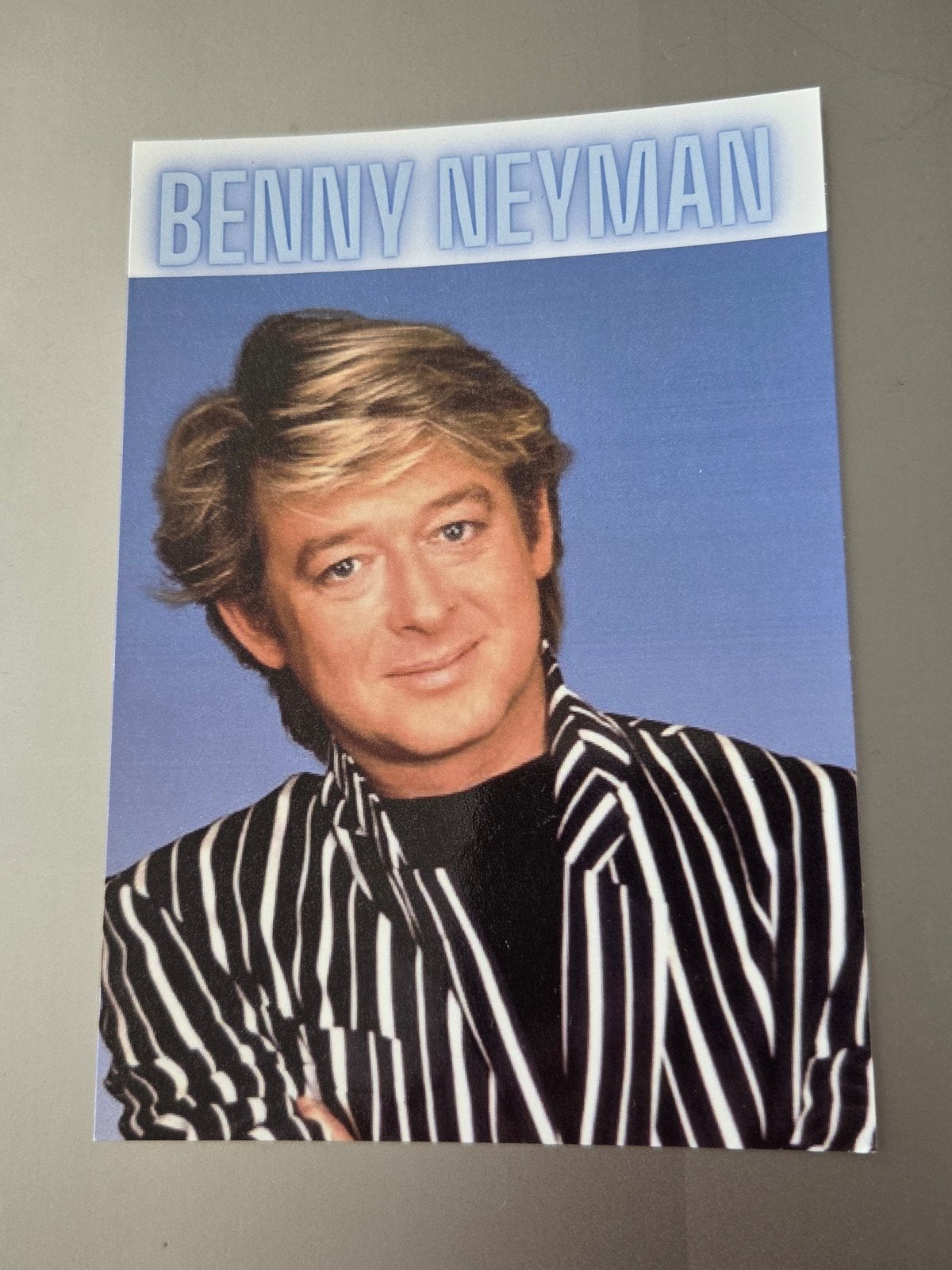 Fotokaart Benny Neyman - Jaren '80 Muziek, Ophalen of Verzenden, Zo goed als nieuw, Overige onderwerpen, Foto