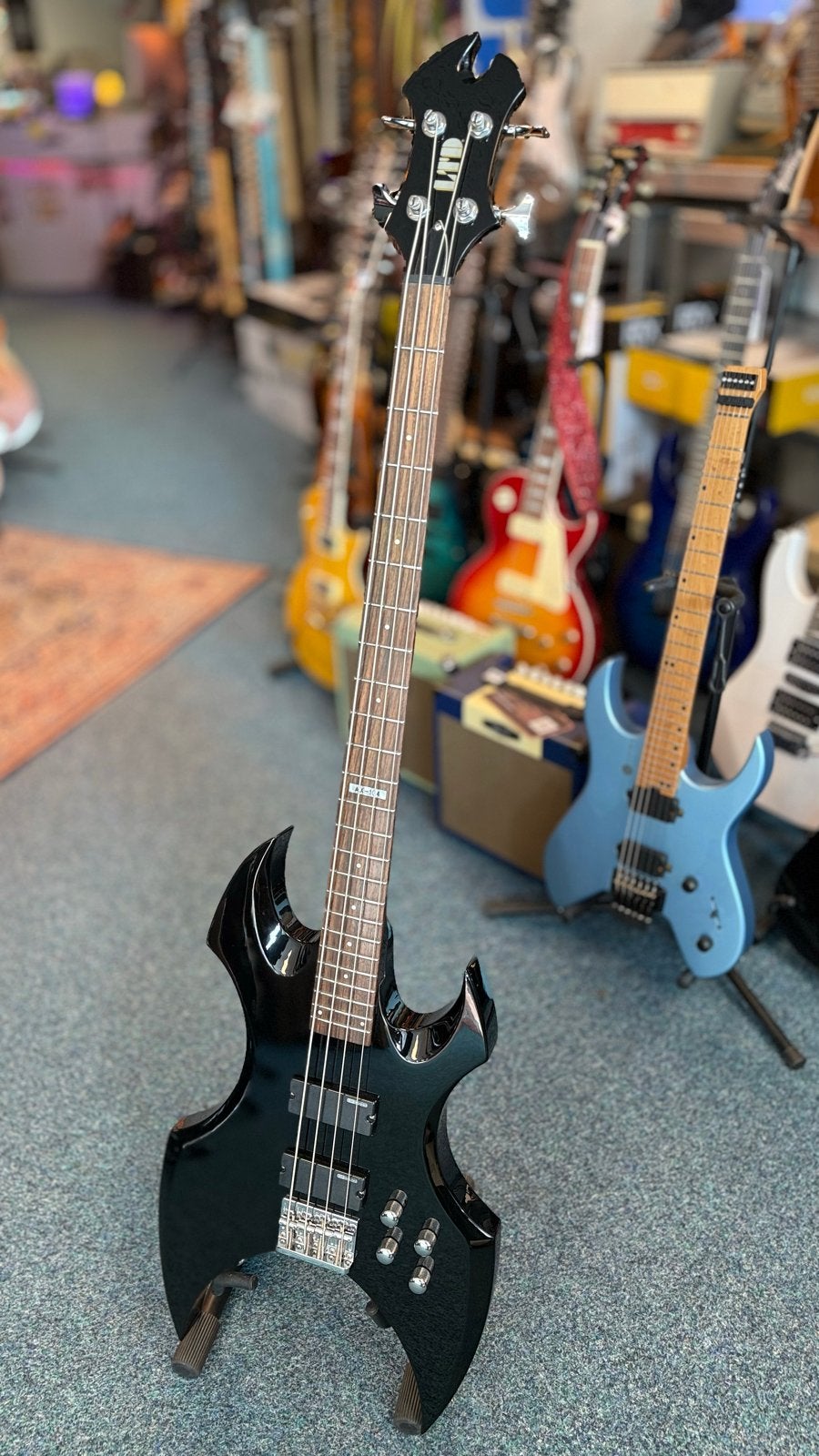 ESP LTD AX-104 Basgitaar - Zwart, Zo goed als nieuw, Ophalen, Zo goed als nieuw, Elektrisch