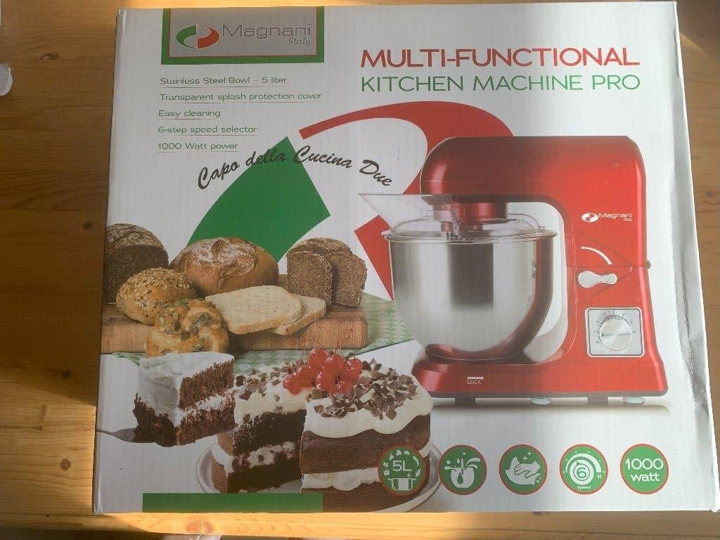 Magnani Italy keukenmachine Pro – 5L RVS kom – 1000W – rood, Witgoed en Apparatuur, 4 liter of meer, Ophalen of Verzenden, Nieuw