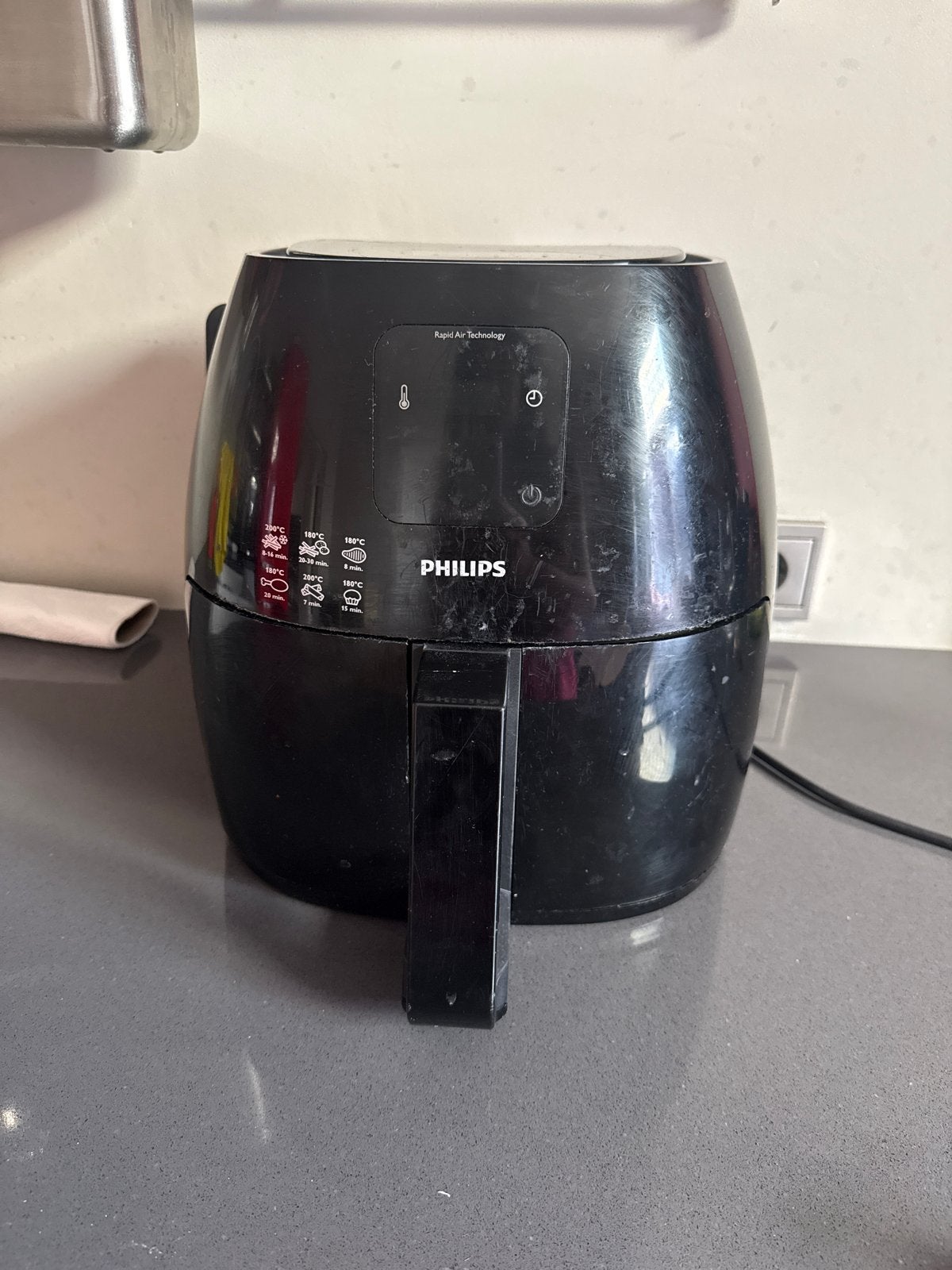 Philips Airfryer - Zwart, Goede Staat, Ophalen of Verzenden, Gebruikt, Airfryer, 1000 t/m 1499 gram