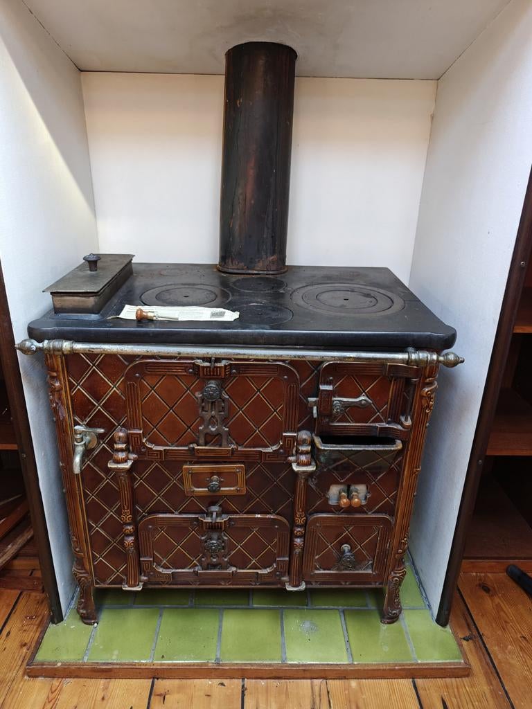 Franse authentieke kolenkachel/fornuis, Huis en Inrichting, Kachels, Ophalen of Verzenden, Gebruikt, Hout, Houtkachel