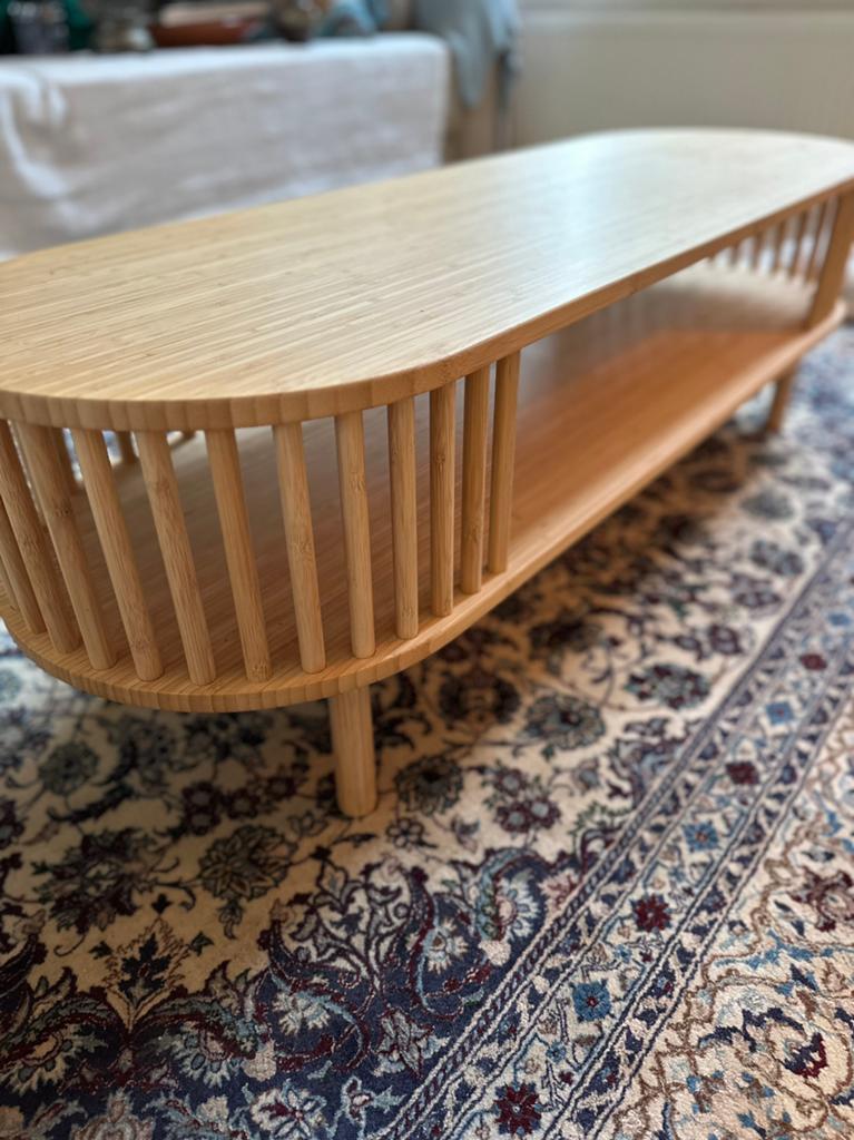 Salontafel ovaal bamboe - Sklum Connery, Ophalen, Overige materialen, 100 tot 150 cm, 50 tot 100 cm
