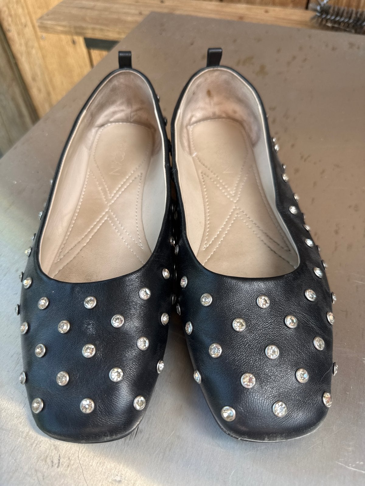Marc Cain Ballerina's met strass steentjes - Maat 40, Ophalen of Verzenden, Gedragen, Zwart, Ballerina's