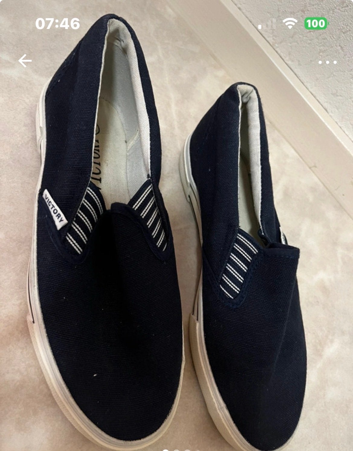 Victory instappers maat 37 - Donkerblauw, Kleding | Dames, Ophalen of Verzenden, Gedragen, Blauw, Instappers