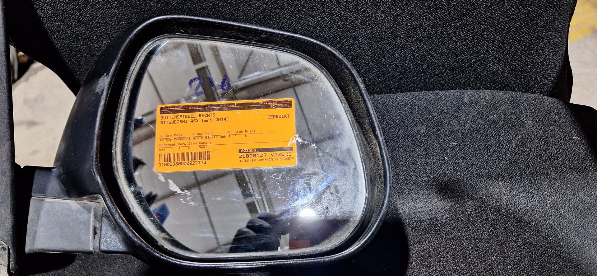buitenspiegel rechts  Mitsubishi ASX uit maart 2014, Gebruikt, -, -, Ophalen of Verzenden