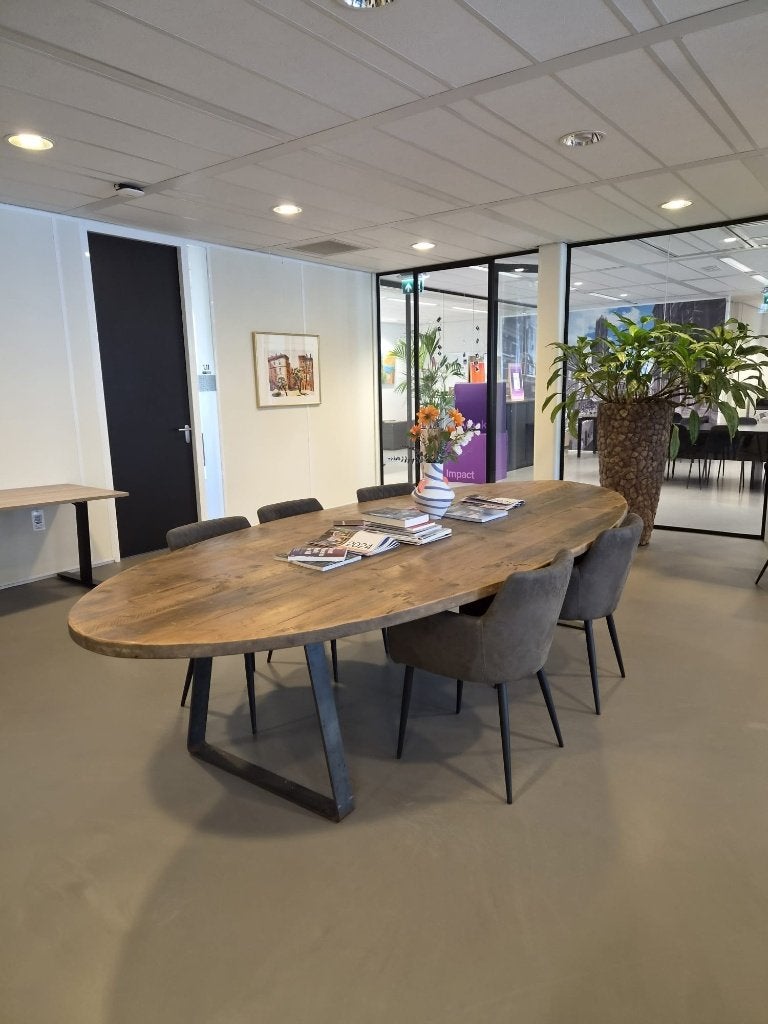 Eettafel met 5 stoelen, Ophalen, Gebruikt, 100 tot 150 cm, 200 cm of meer