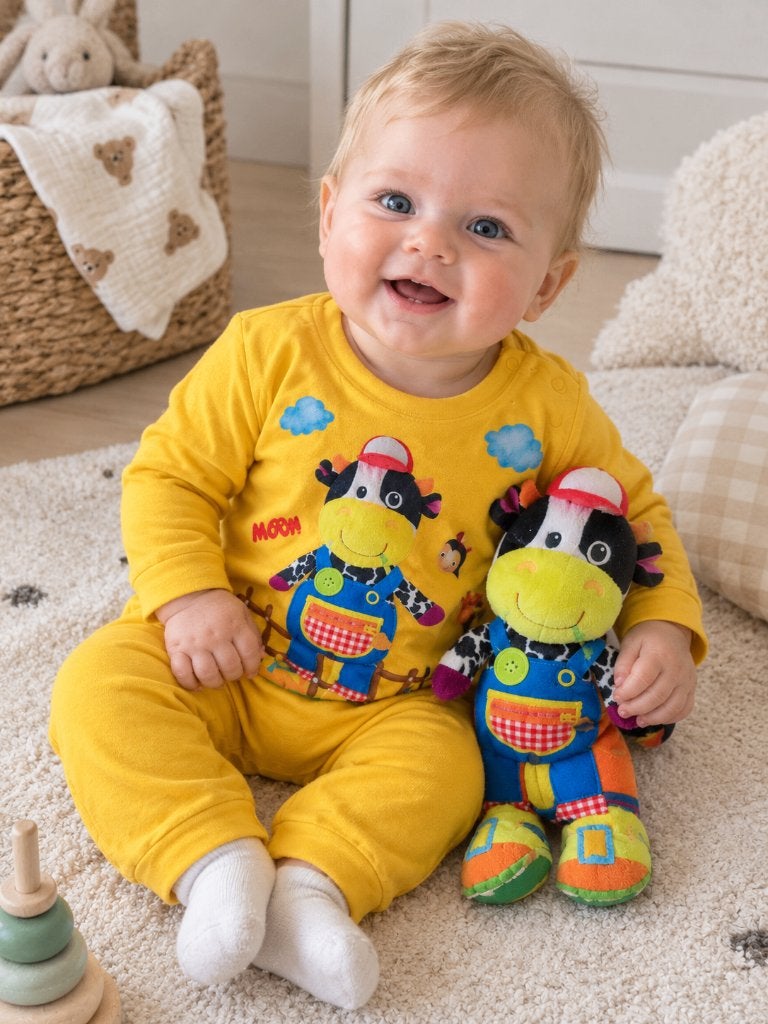 Boxpakje Rasiya farm geel met knuffeltje maat 74 NIEUW, Kinderen en Baby's, SO, Jongetje of Meisje, Rasiya, Nieuw