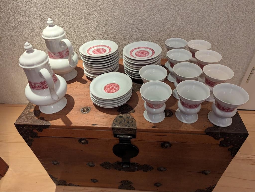 Compleet Rüdesheimer koffieservies, 10 p, Heinrich, 49-delig, Antiek en Kunst, Ophalen