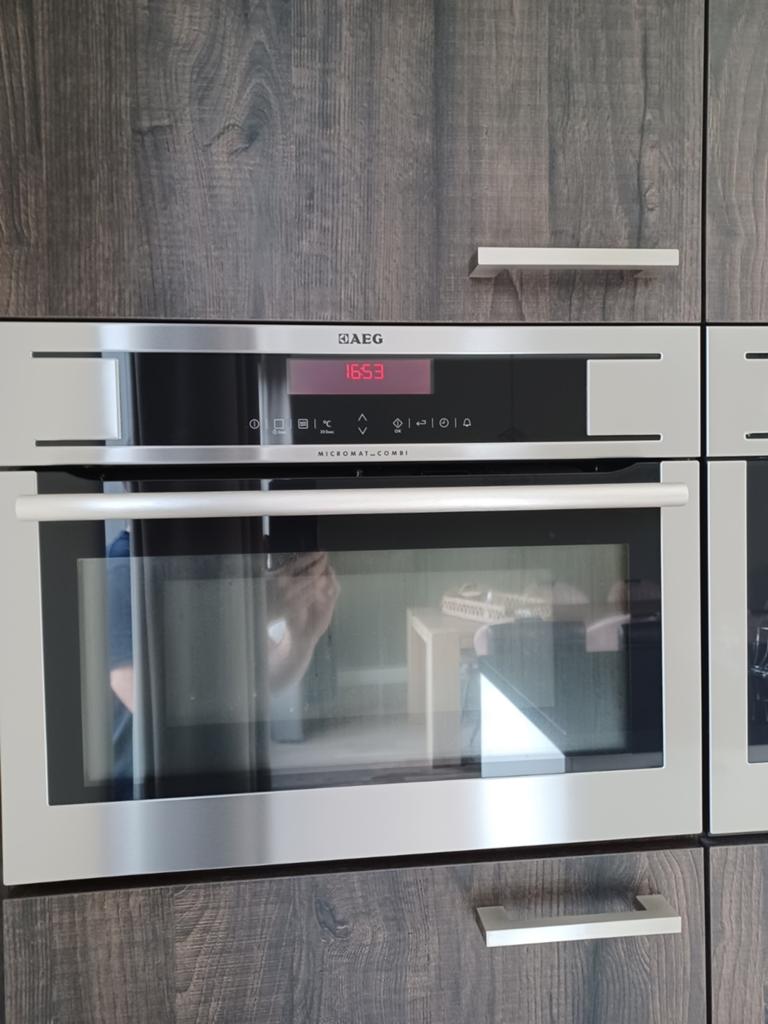 AEG Inbouw Combimagnetron - RVS, Witgoed en Apparatuur, Magnetrons, Gebruikt, Inbouw, Combimagnetron, 60 cm of meer, Grill, Hete lucht
